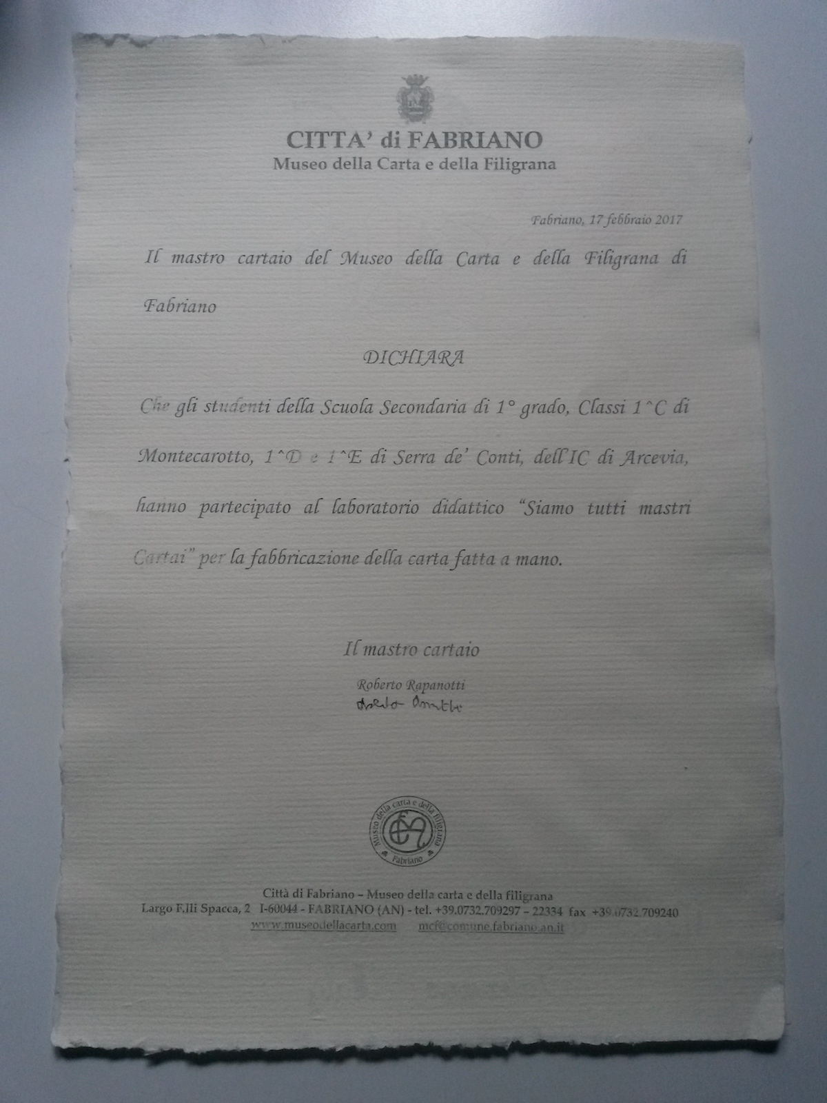 Siamo tutti Mastri cartai