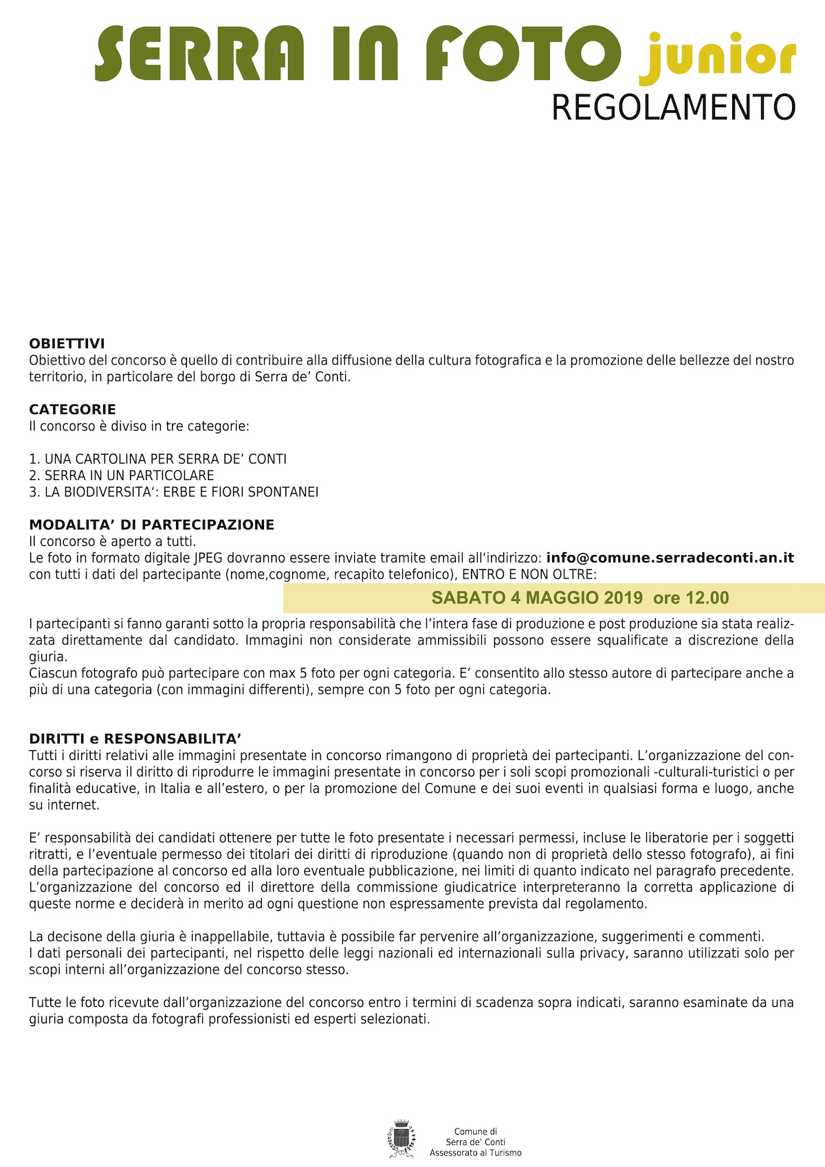 concorso foto bambini serra 2019 regolamento